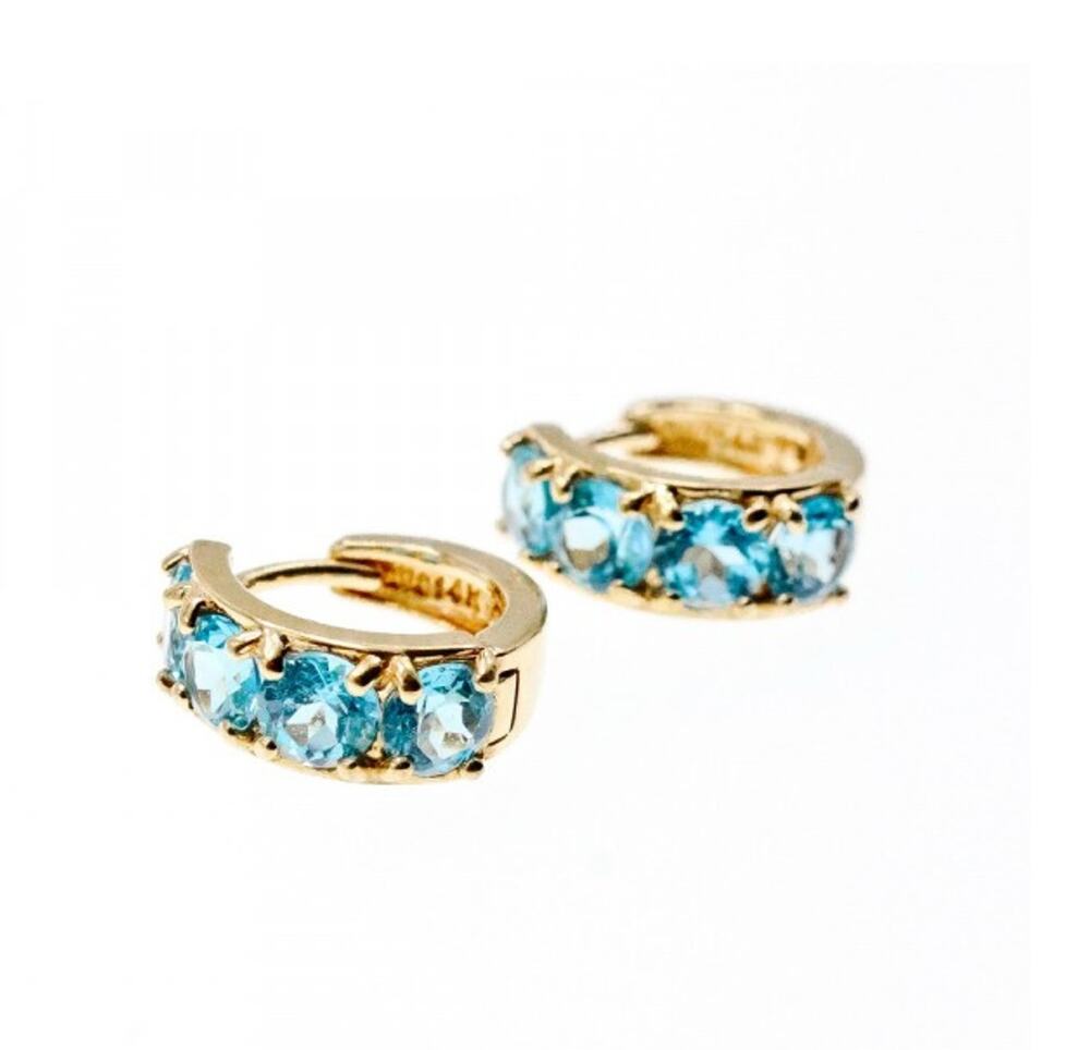 14K Yellow Gold Topaz Earrings
